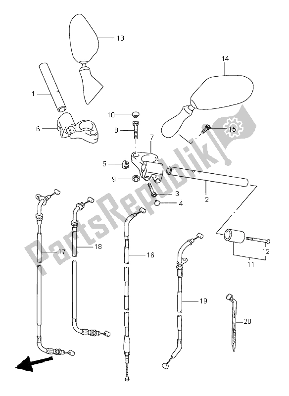 Alle onderdelen voor de Stuur van de Suzuki GSX 600F 2000