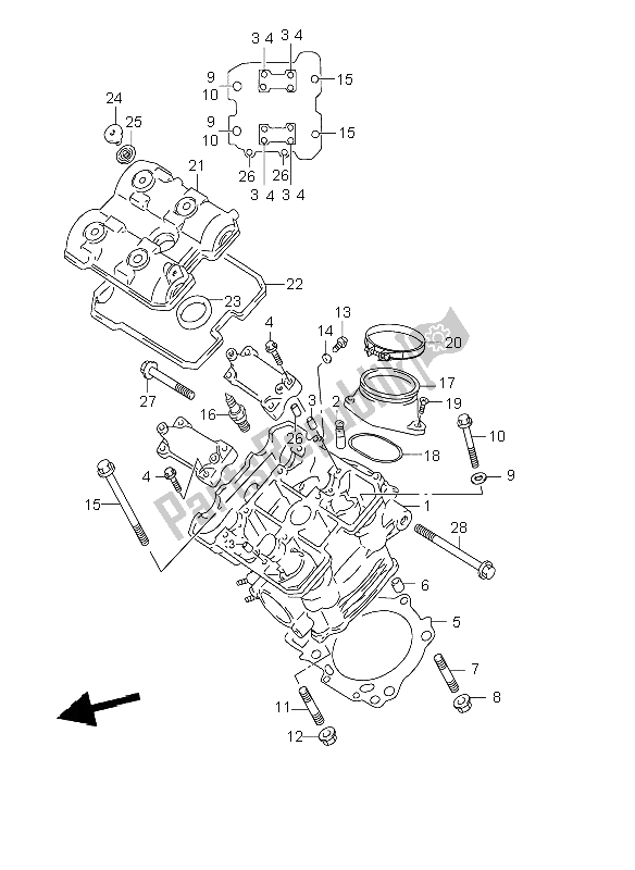 Wszystkie części do G? Owica Cylindra Suzuki TL 1000R 1998