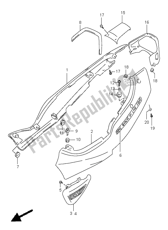 All parts for the Frame Cover (gsf1200sa) of the Suzuki GSF 1200 Nssa Bandit 1998