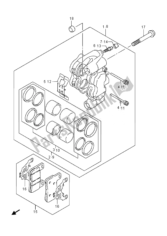 Todas las partes para Pinza Delantera de Suzuki DL 1000A V Strom 2014