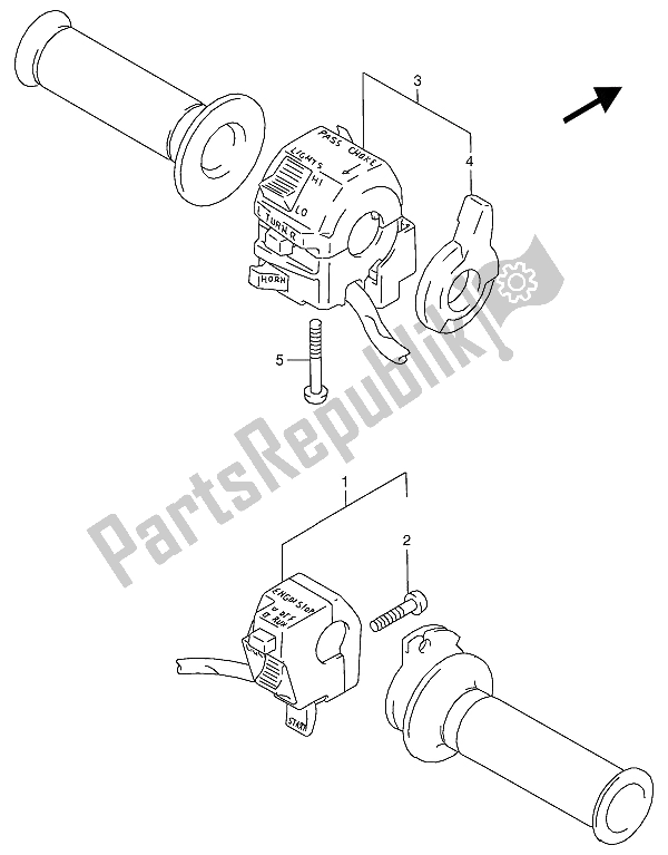 Tutte le parti per il Interruttore Maniglia del Suzuki RG 125 FU 1993