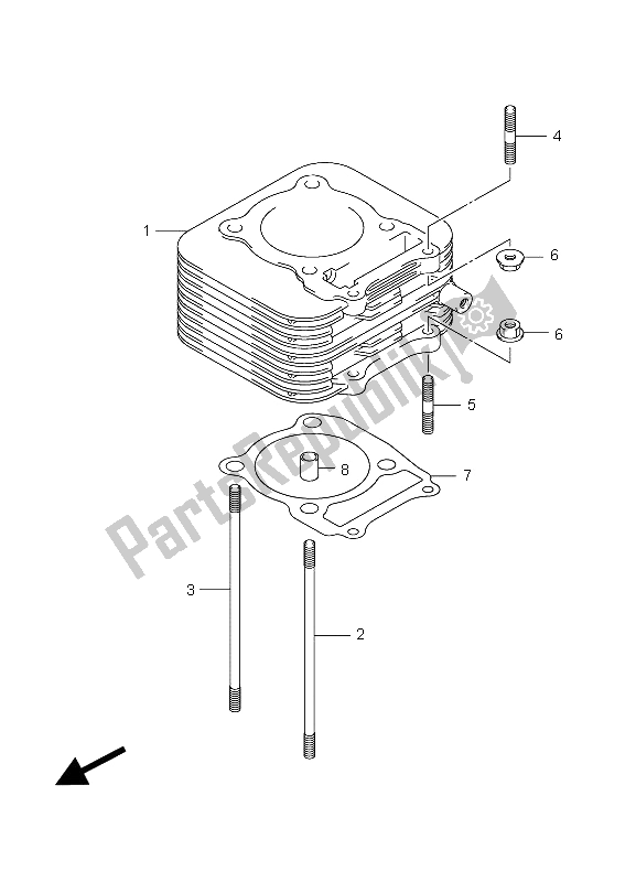 All parts for the Cylinder of the Suzuki LT F 250 Ozark 2009