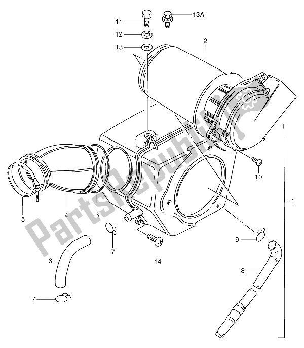 Alle onderdelen voor de Luchtfilter van de Suzuki GN 250 1994