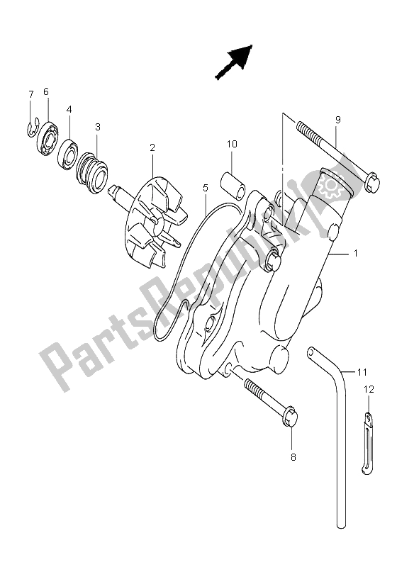 Alle onderdelen voor de Waterpomp van de Suzuki SV 1000 NS 2004