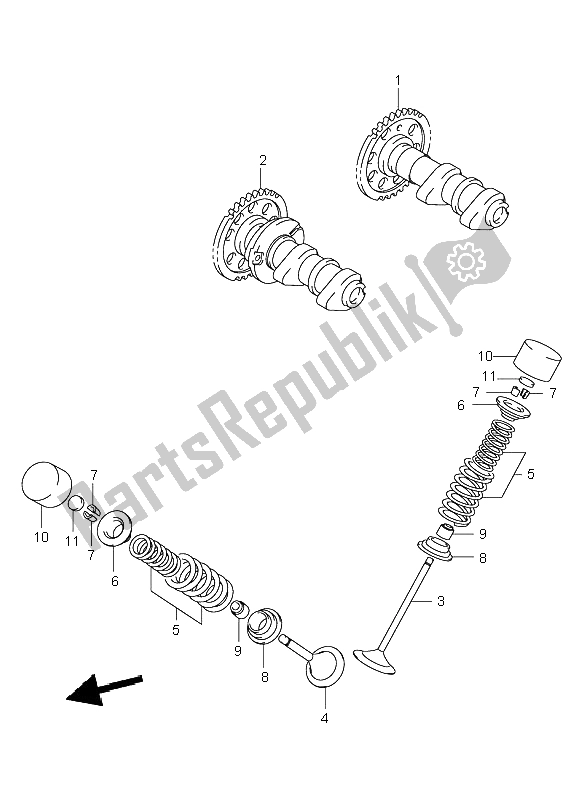 Tutte le parti per il Albero A Camme E Valvola del Suzuki DR Z 400S 2003