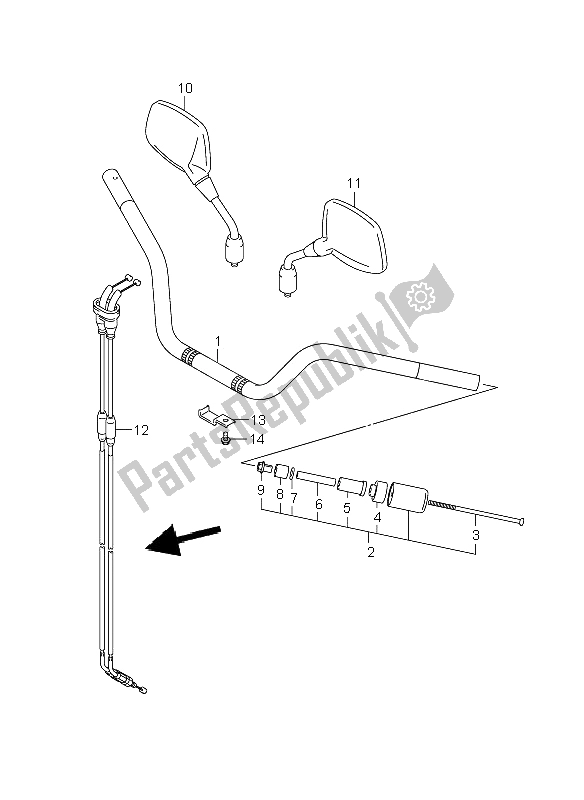 All parts for the Handlebar of the Suzuki DL 1000 V Strom 2009