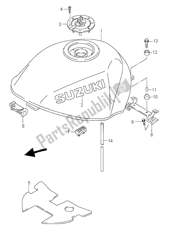 Todas as partes de Tanque De Combustível do Suzuki RF 600R 1995