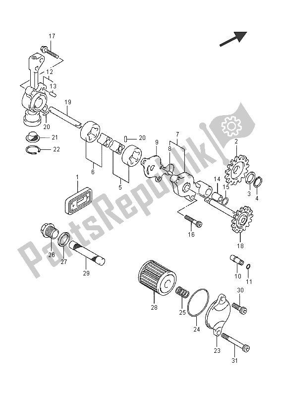 Todas las partes para Bomba De Aceite de Suzuki RMX 450Z 2016