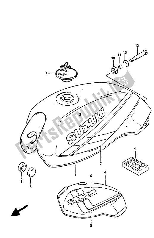 Toutes les pièces pour le Réservoir D'essence du Suzuki GS 450 Eseusu 1988