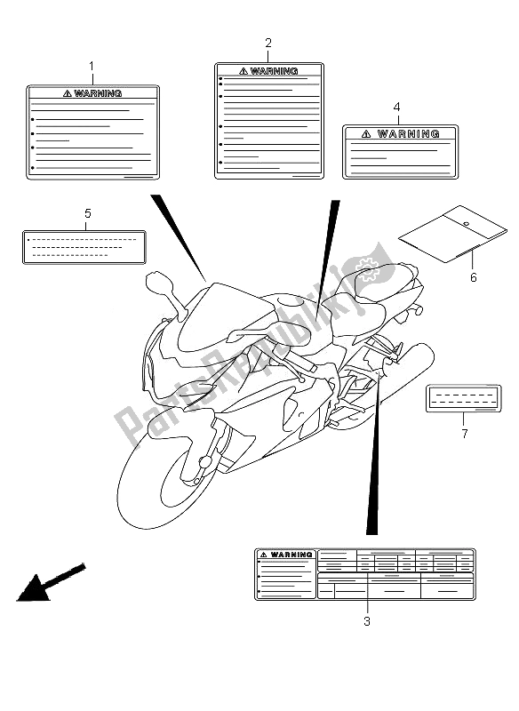 All parts for the Label of the Suzuki GSX R 1000Z 2010