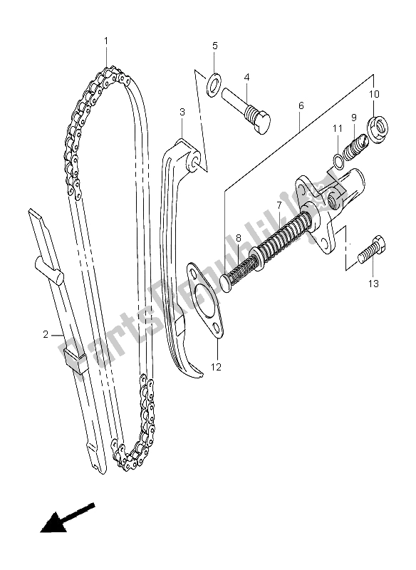 All parts for the Cam Chain of the Suzuki DR Z 125 SW LW 2003