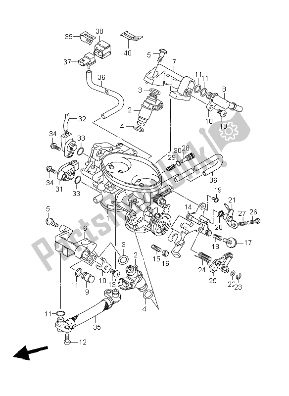 All parts for the Throttle Body of the Suzuki VL 800C Volusia 2008