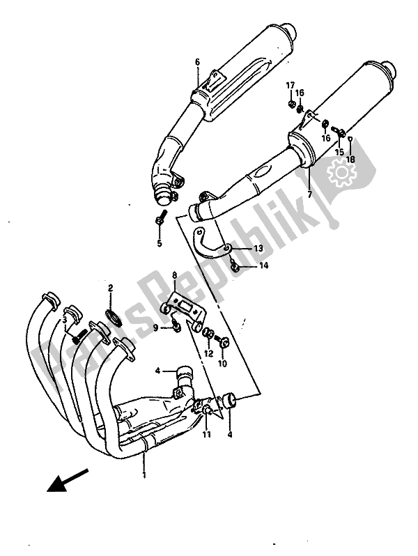 Todas las partes para Silenciador de Suzuki GSX R 1100 1989
