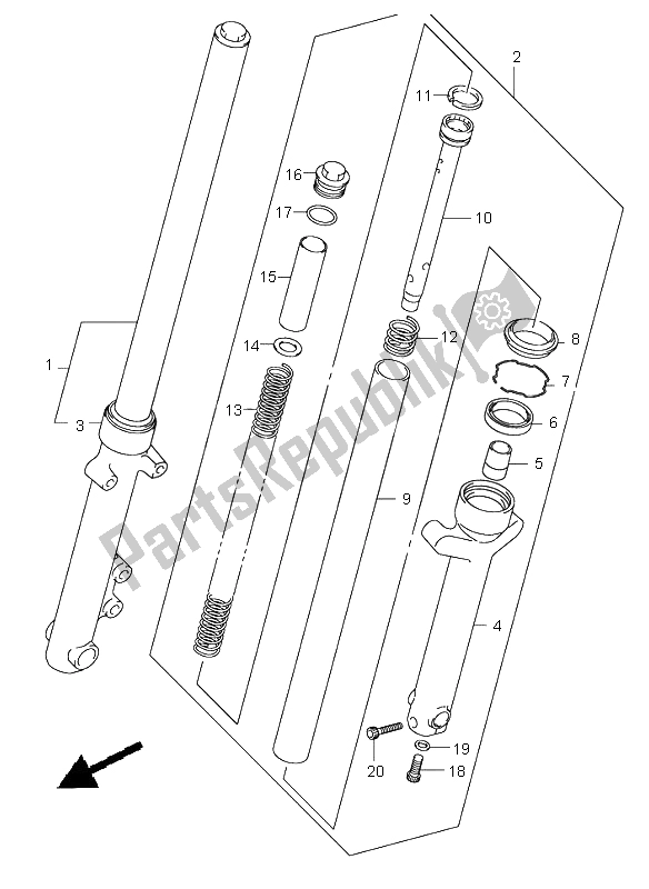 Toutes les pièces pour le Amortisseur De Fourche Avant du Suzuki RV 125 Vanvan 2003