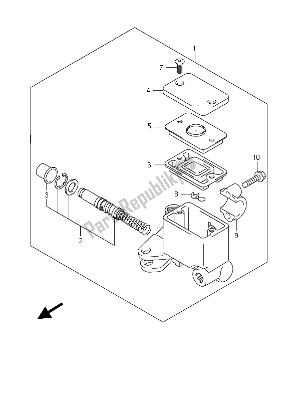 All parts for the Front Master Cylinder of the Suzuki UX 150 Sixteen 2010