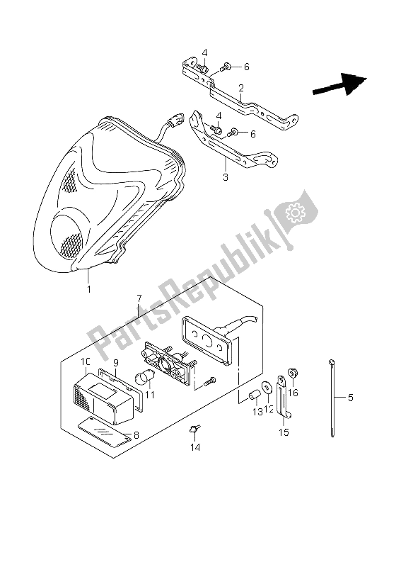 Tutte le parti per il Luce Di Combinazione Posteriore del Suzuki GSX 1300R Hayabusa 2011