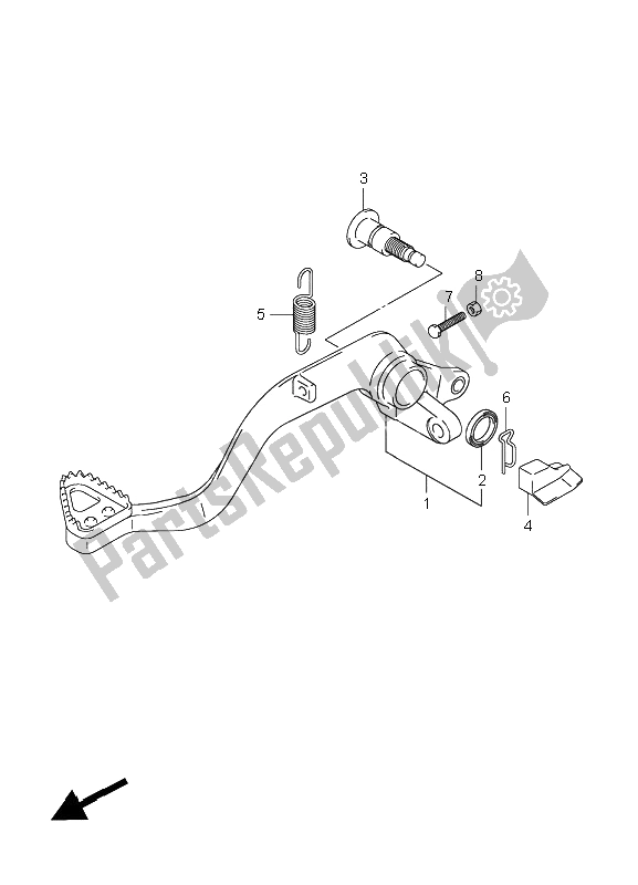 Tutte le parti per il Pedale Del Freno del Suzuki LT R 450Z Quadracer 2009