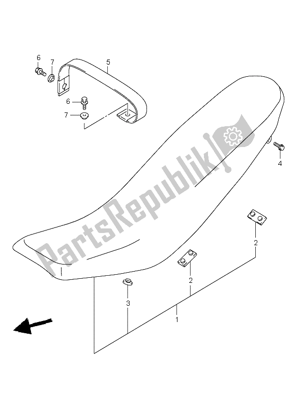 All parts for the Seat of the Suzuki DR Z 400S 2002