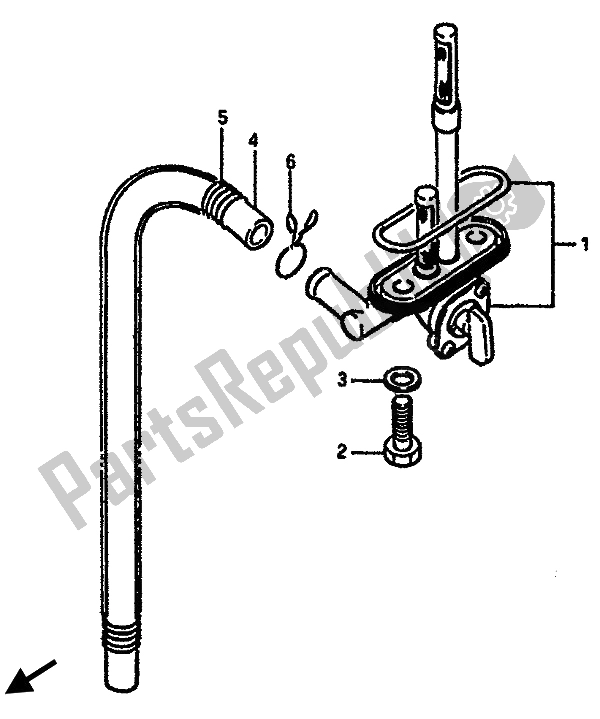 All parts for the Fuel Cock of the Suzuki GSX R 750 1985