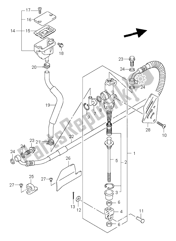 Todas las partes para Cilindro Maestro Trasero de Suzuki DL 1000 V Strom 2003