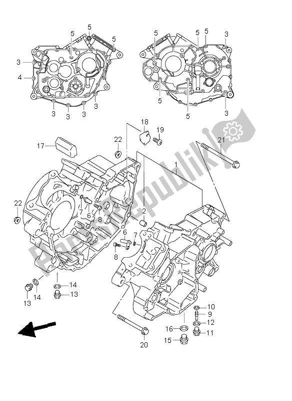 Todas as partes de Bloco Do Motor do Suzuki VL 250 Intruder 2000