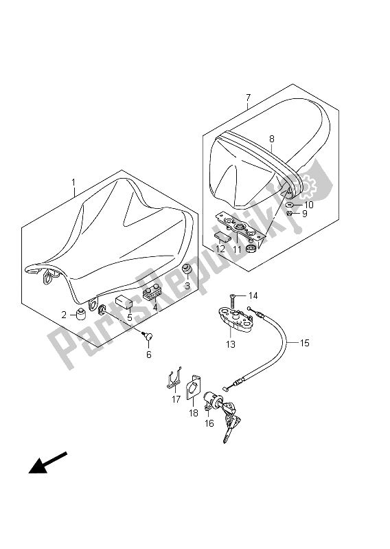 Tutte le parti per il Posto A Sedere del Suzuki GSX R 1000 2011