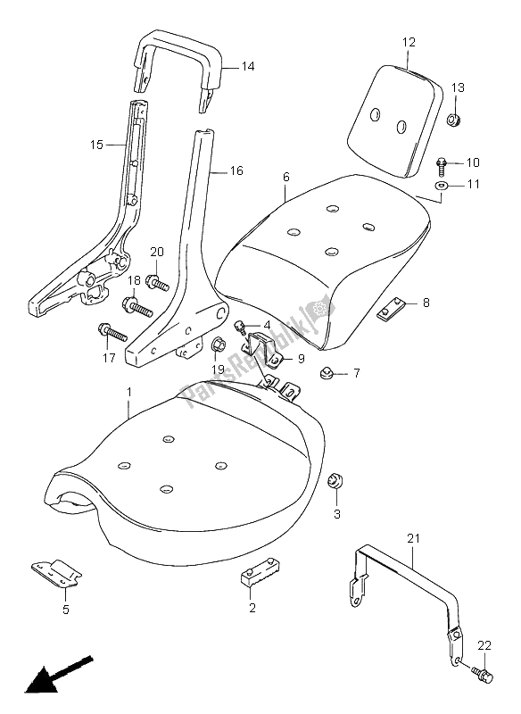 Todas las partes para Asiento de Suzuki VS 1400 Intruder 1998