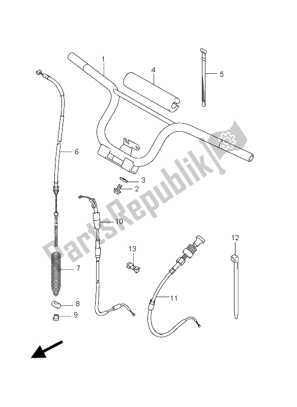 All parts for the Handlebar of the Suzuki DR Z 70 2012