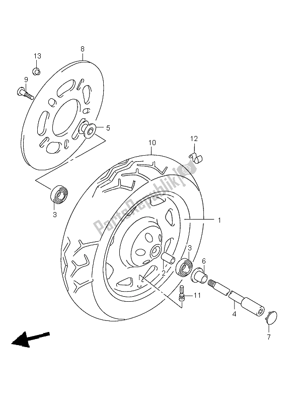 Todas as partes de Roda Da Frente do Suzuki VL 1500 Intruder LC 2000