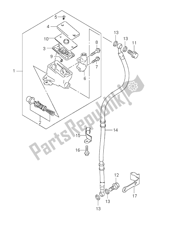 Tutte le parti per il Pompa Freno Anteriore del Suzuki VL 250 Intruder 2000