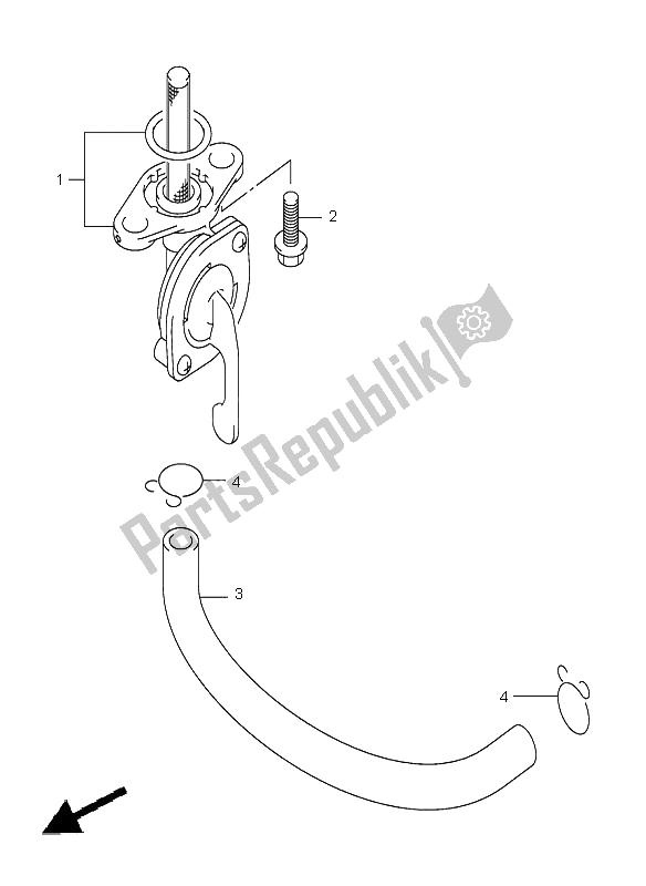 All parts for the Fuel Cock of the Suzuki RM 250 2001