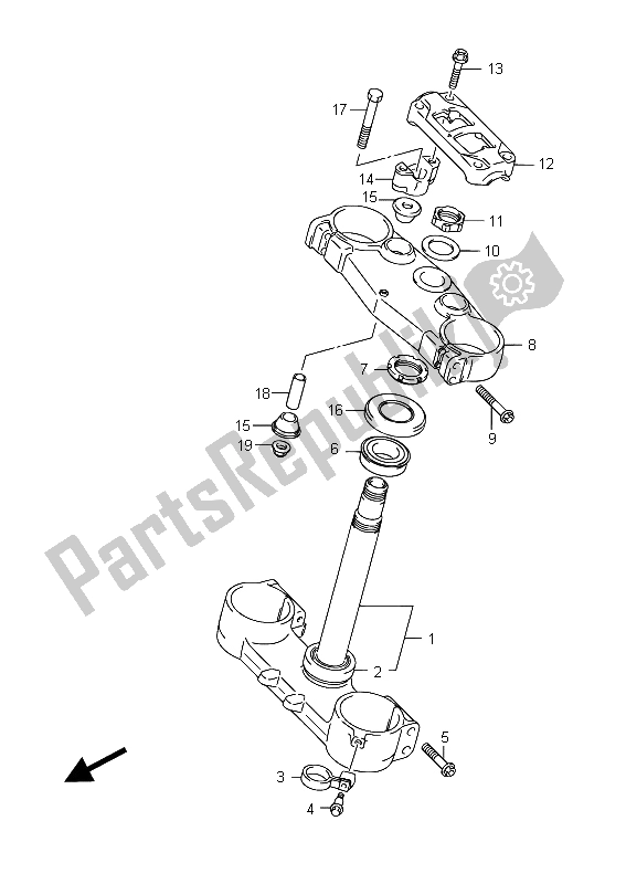 All parts for the Steering Stem of the Suzuki RM Z 250 2015