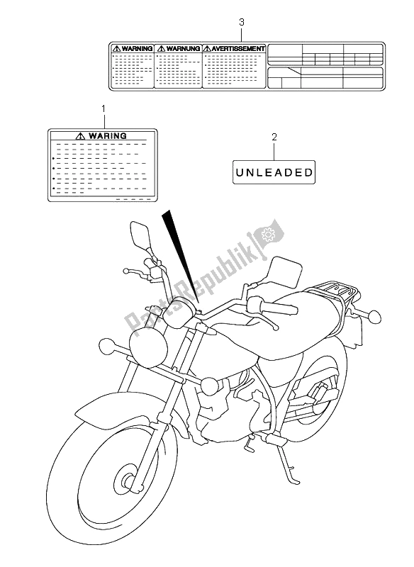 All parts for the Label of the Suzuki RV 125 Vanvan 2005