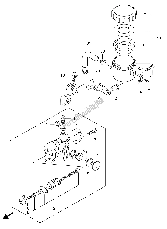 Tutte le parti per il Pompa Freno Anteriore del Suzuki GSX R 600 2004