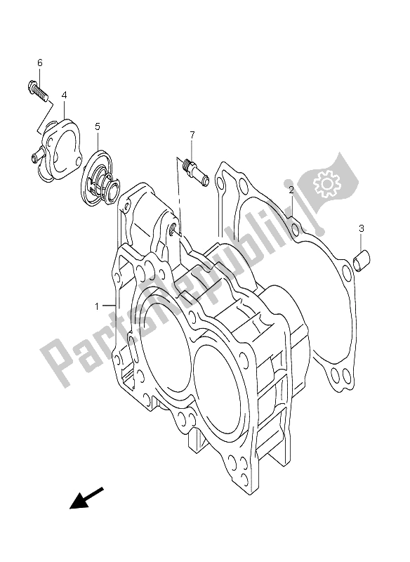 All parts for the Cylinder of the Suzuki AN 650A Burgman Executive 2005