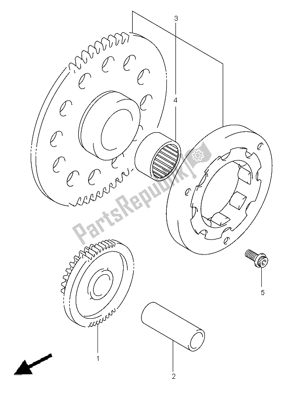 Tutte le parti per il Frizione Di Avviamento del Suzuki VL 125 Intruder 2007