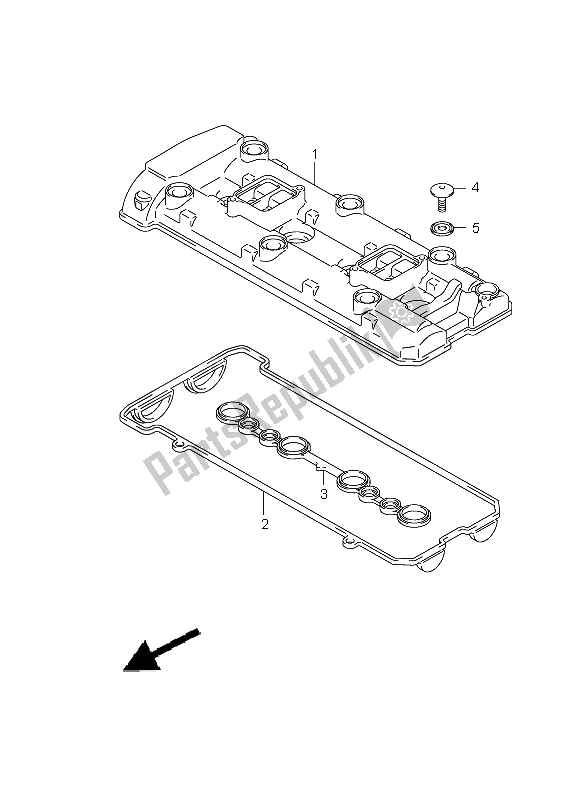 All parts for the Cylinder Head Cover of the Suzuki GSX 1300R Hayabusa 2010