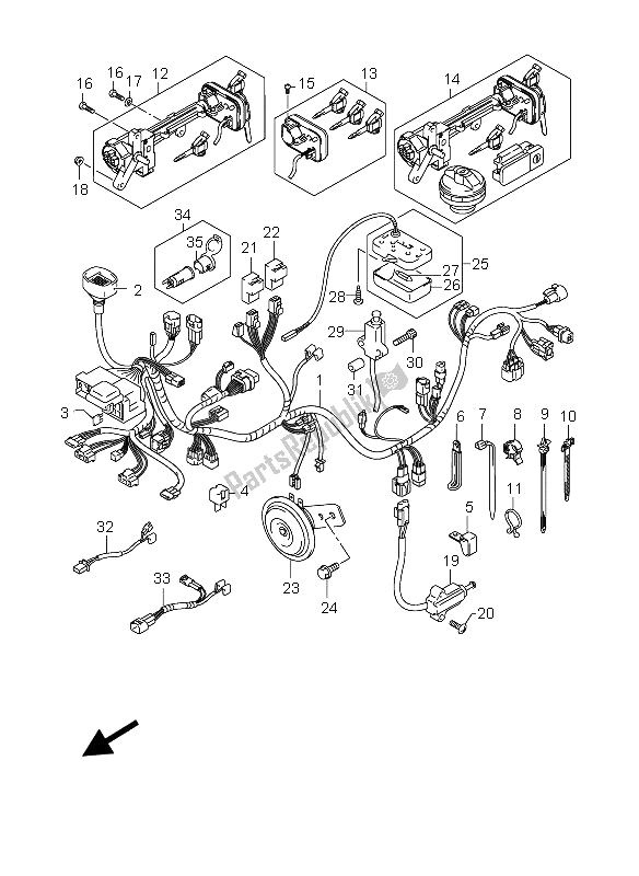 Todas las partes para Mazo De Cables (e24) de Suzuki AN 250 Burgman 2006