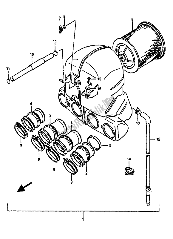 Todas las partes para Filtro De Aire de Suzuki GSX R 1100 1986