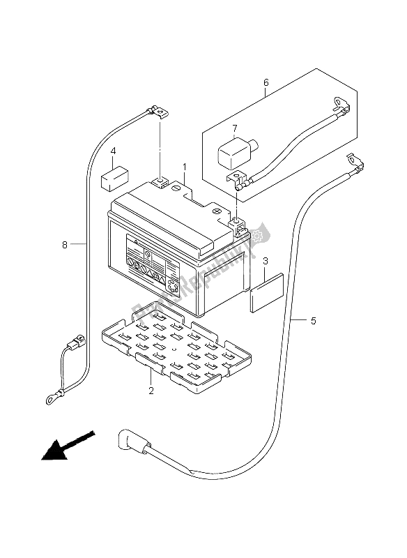 Todas as partes de Bateria do Suzuki GSX R 1000 2005