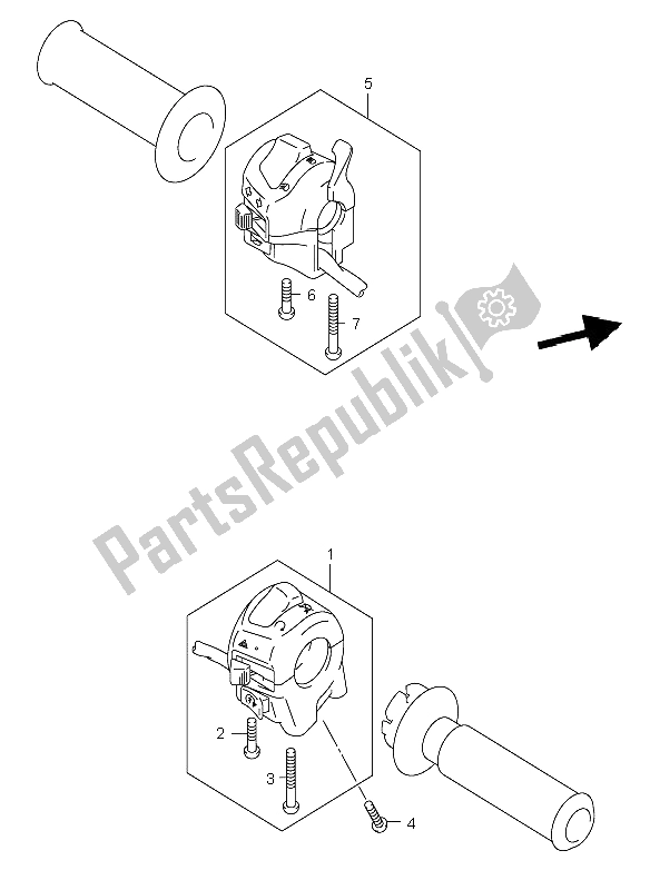 All parts for the Handle Switch of the Suzuki VL 250 Intruder 2006