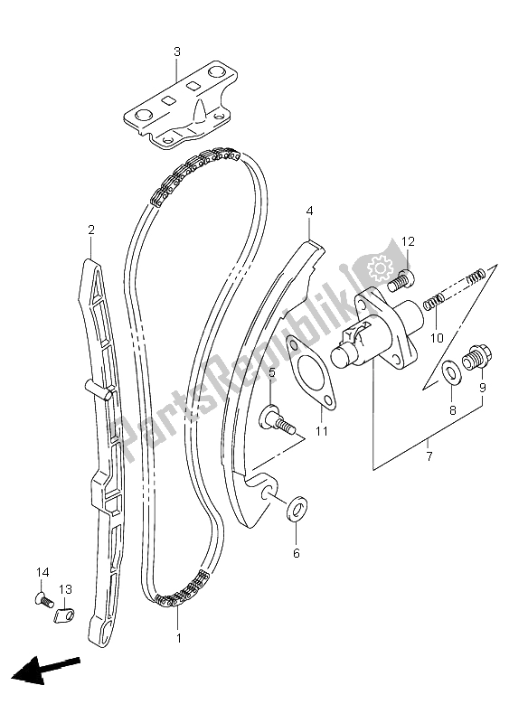 Toutes les pièces pour le Chaîne De Came du Suzuki DR Z 400S 2004