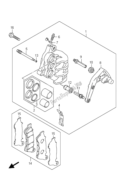 Toutes les pièces pour le étrier Avant du Suzuki UX 150 Sixteen 2010