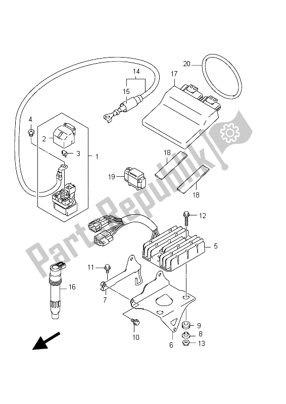 All parts for the Electrical (gsx650fu E24) of the Suzuki GSX 650 FA 2012