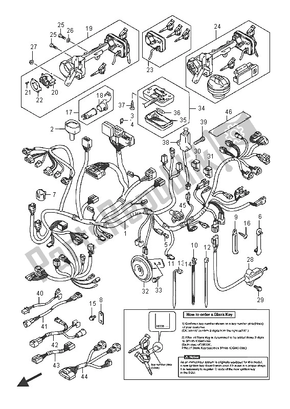 All parts for the Wiring Harness (an400za) of the Suzuki Burgman AN 400 ZZA 2016