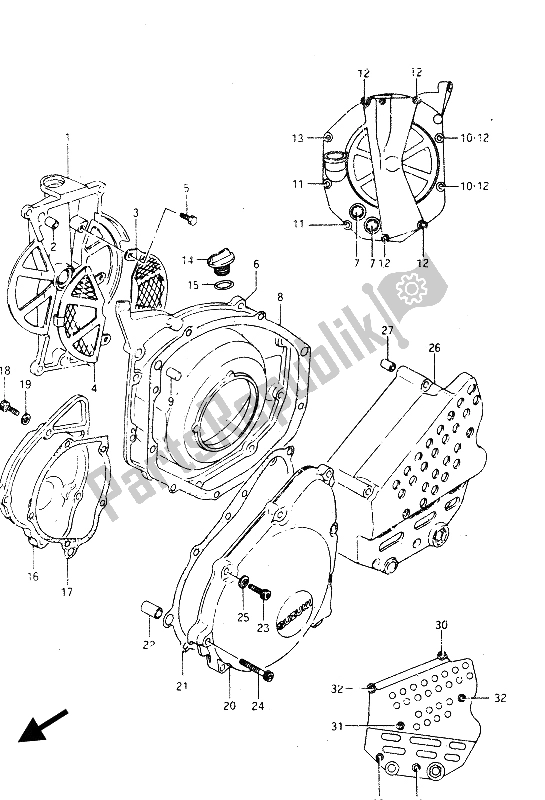 Toutes les pièces pour le Couvercle De Carter du Suzuki GSX R 750R 1986