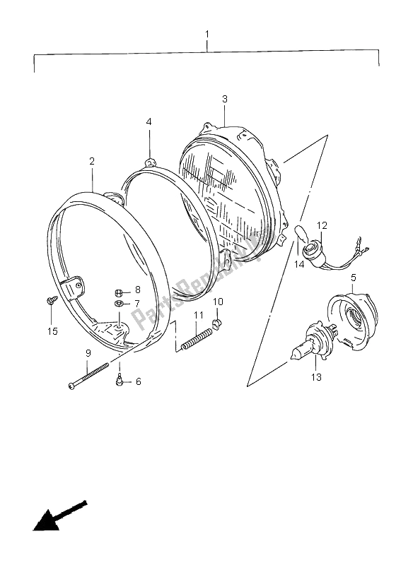 Alle onderdelen voor de Koplamp van de Suzuki GS 500E 2000