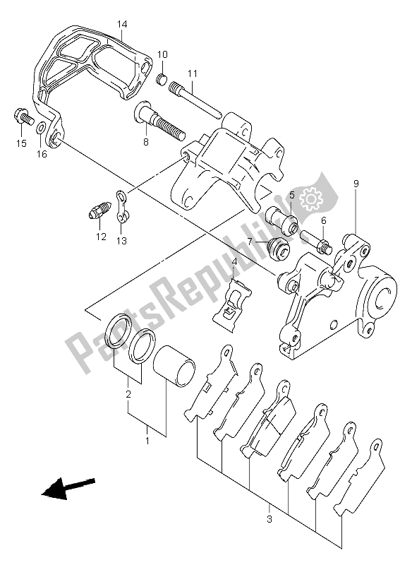 Todas las partes para Pinza Trasera de Suzuki DR Z 400E 2003