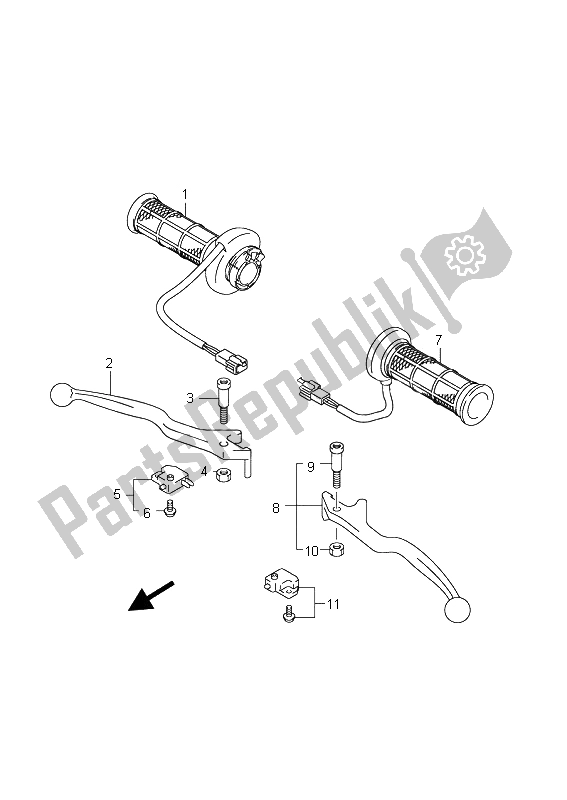 Todas las partes para Palanca De Manija (an400za E2) de Suzuki Burgman AN 400 AZA 2011