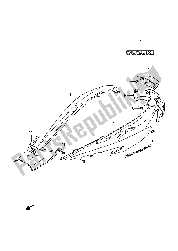 Todas las partes para Cubierta Del Marco (an400a E19) de Suzuki Burgman AN 400 AZA 2014